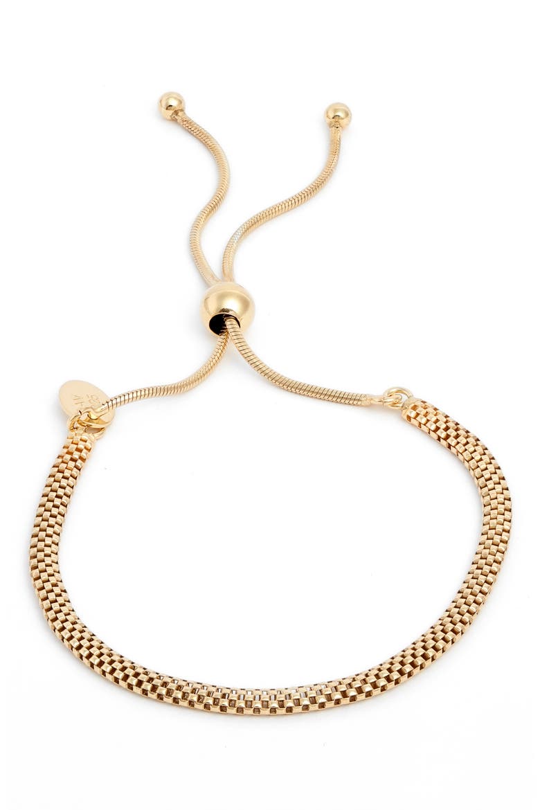 Argento Vivo Mesh Slider Bracelet, Main, color, GOLD