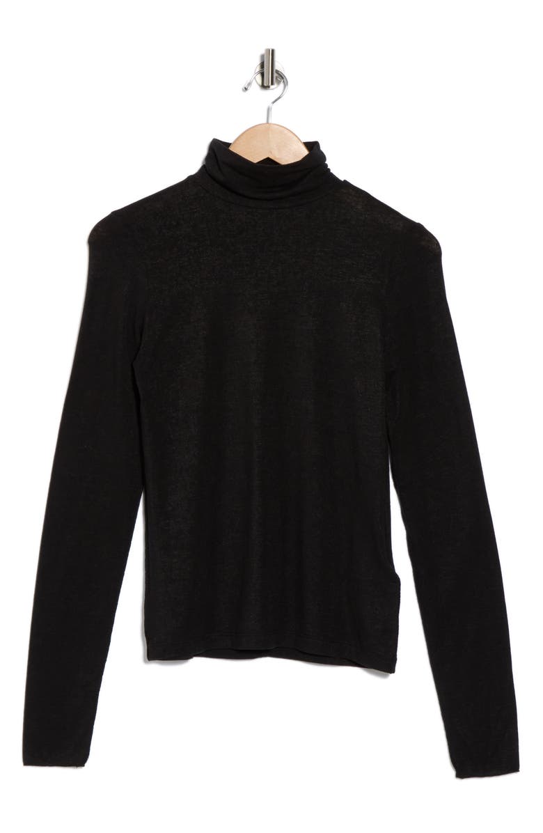Madewell Long Sleeve Turtleneck Top, Alternate, color, Jet Black