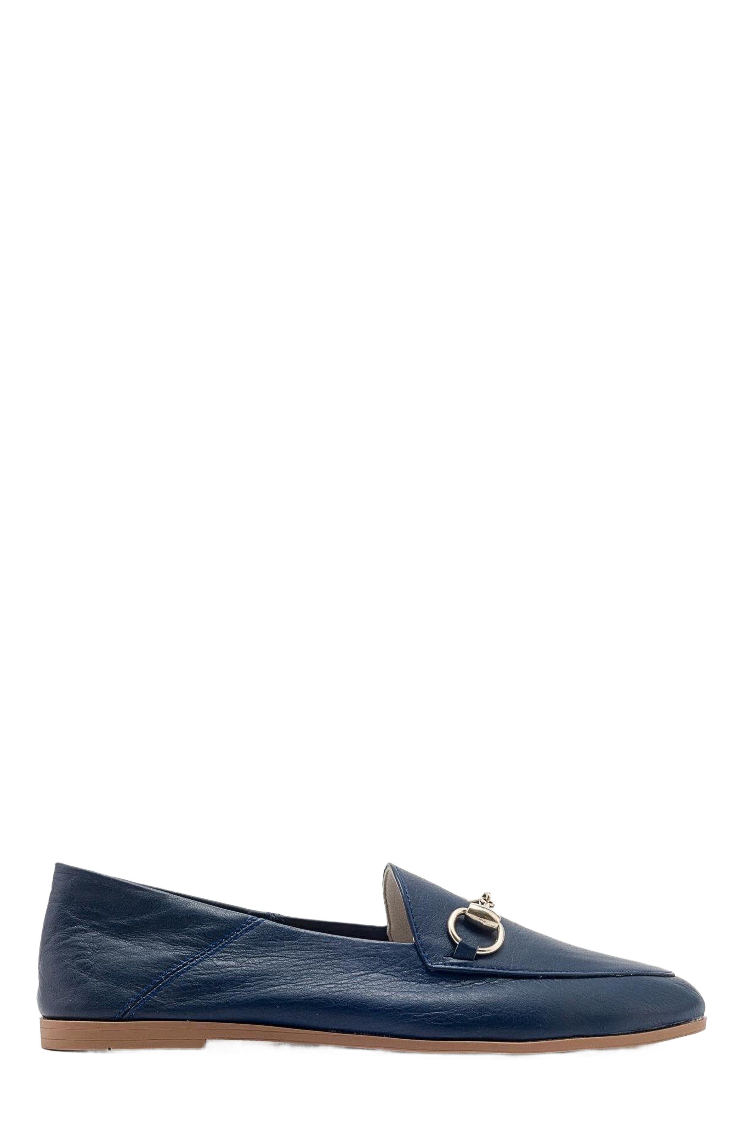 Forever & Always Shoes Penny Leather Horsebit Loafers, Alternate, color, Navy Blue Leather