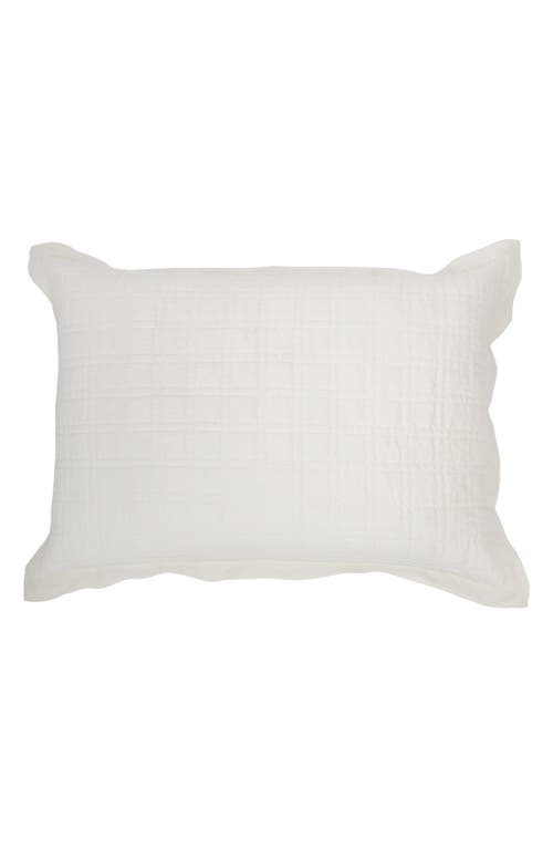 Pom Pom At Home Owen Quilted Linen Pillow Sham In Cream