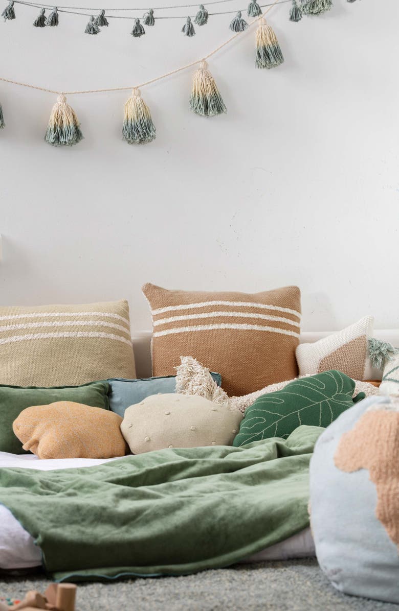 Lorena Canals Set of 2 Stripe Knit Cushions, Alternate, color, Powder / Natural