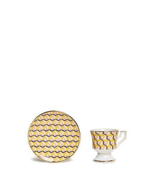 La Doublej Espresso Cup Set Of 6 Cubi Mix In Cubi Mix