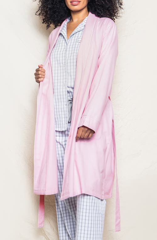 Petite Plume Cotton Flannel Robe In Pink