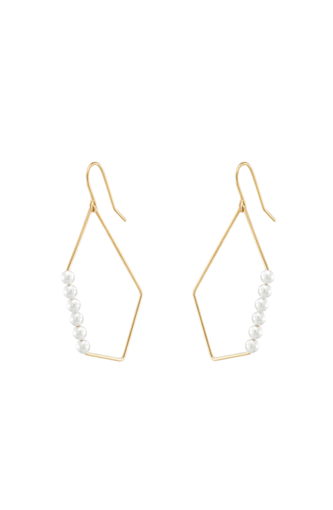 18k Gold Plated Sterling Silver Annabelle Cultured Pearl Hoop Earrings Gift Idea