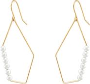 Bearfruit Jewelry 18k Gold Plated Sterling Silver Annabelle Cultured Pearl Hoop Earrings Gift Idea