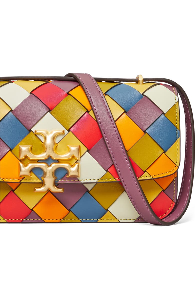 Tory Burch Small Eleanor East/West Woven Leather Convertible Shoulder Bag, Alternate, color,