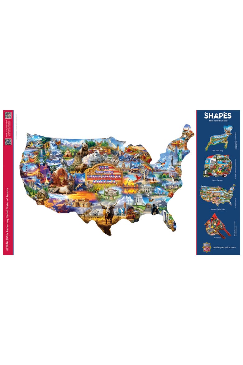 United States 1000 Piece Shaped Puzzle, Alternate, color, Multicolor
