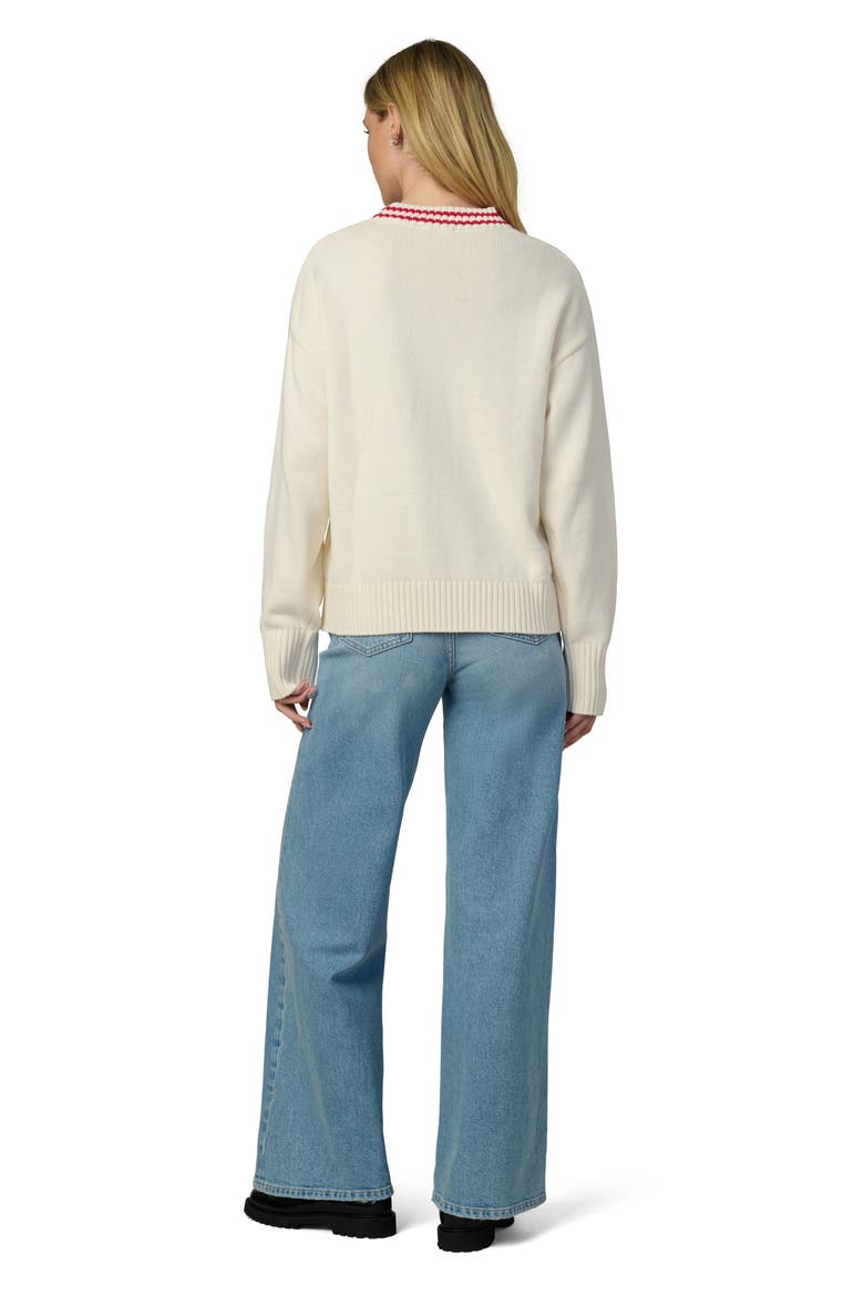 Benson Tipped Crewneck Sweater, Alternate, color, ECRU