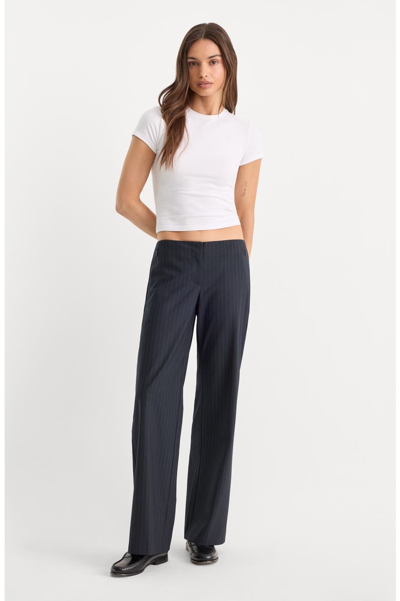 The Low Rise Pinstripe Trousers, Alternate, color, ROYAL STRIPE