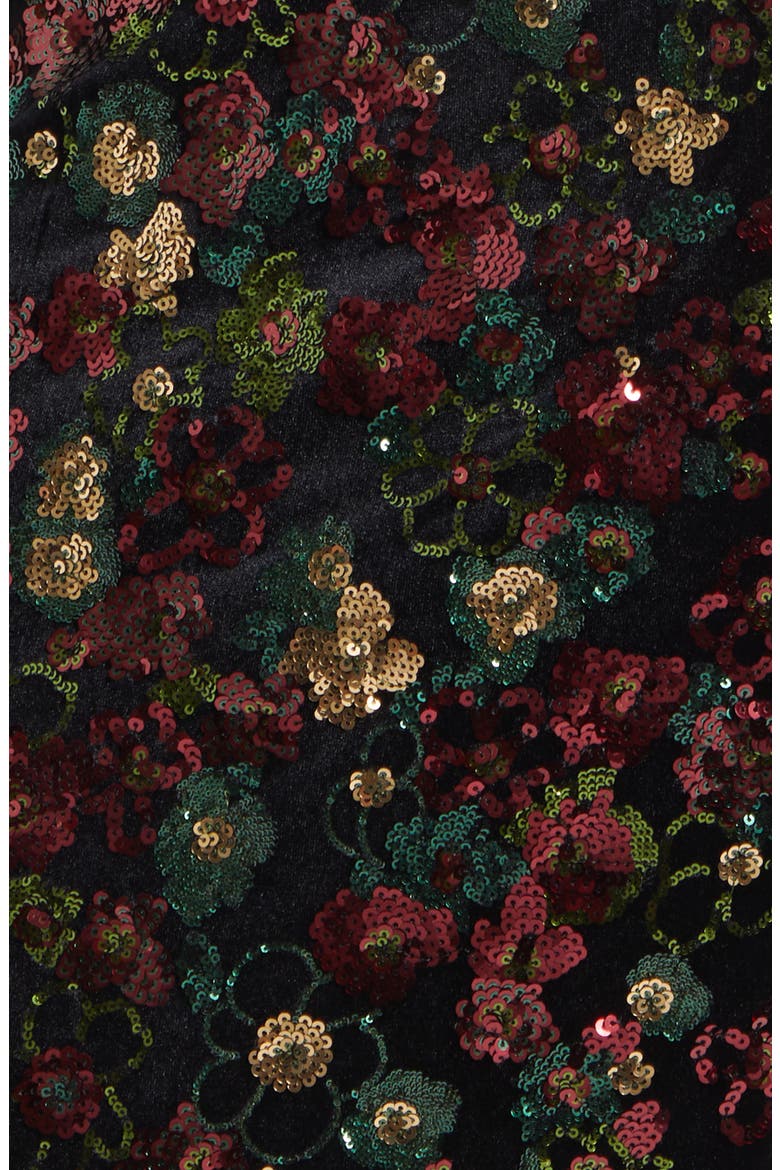 Natalie Strapless Floral Sequin Midi Dress, Alternate, color, FLORAL SEQUIN