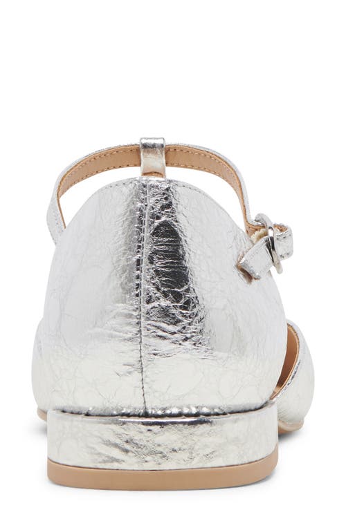 Dolce Vita Peaty T-strap Pointed Toe Flat In Silver