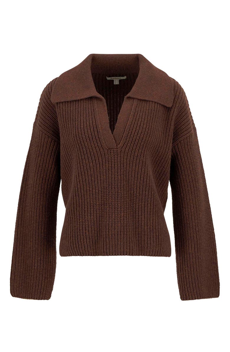 Barbour Robyn Cotton & Wool Blend Johnny Collar Sweater, Alternate, color, Vicuna