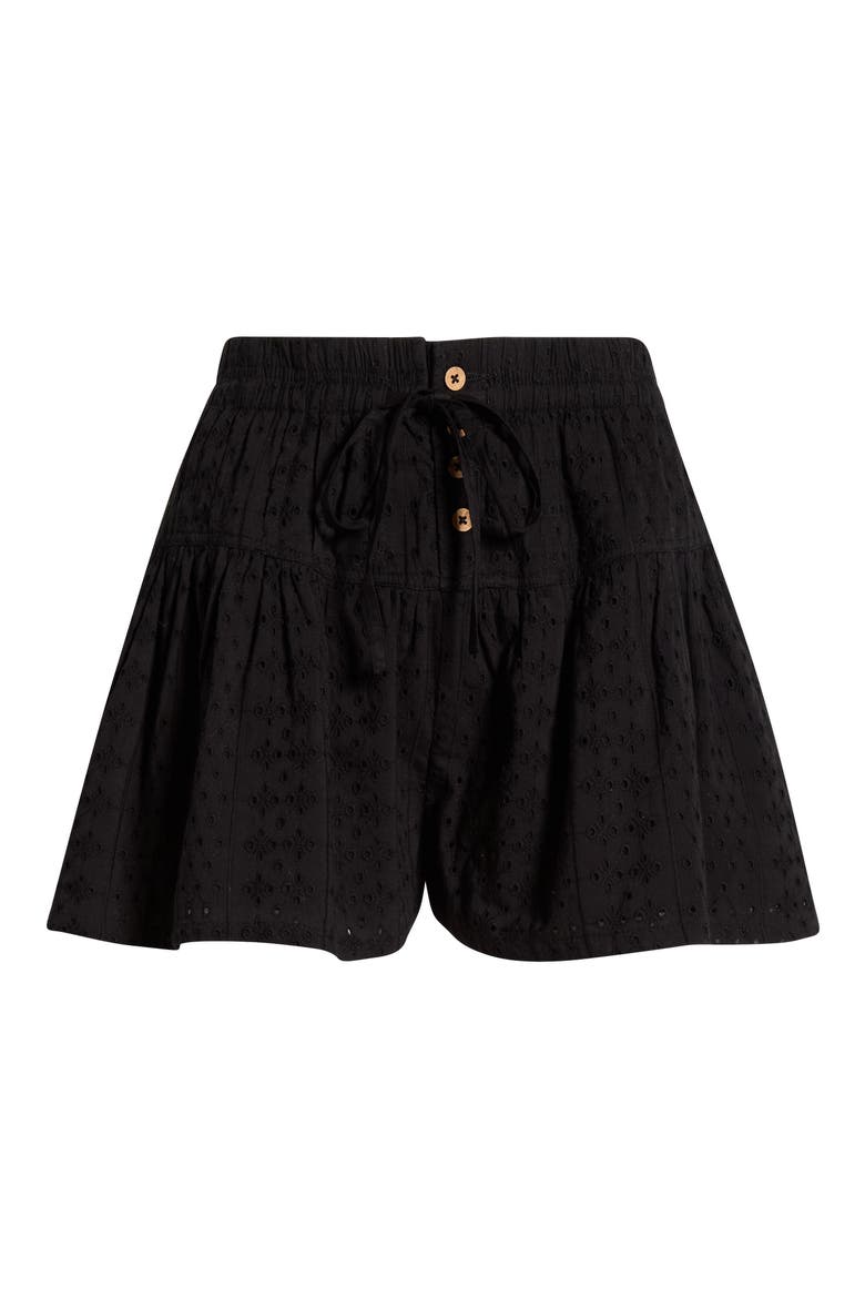 Eyelet Skort, Alternate, color, BLACK