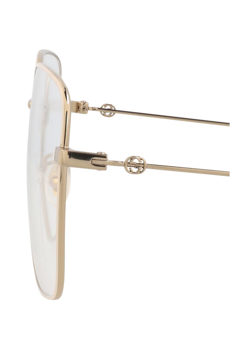 56mm Square Optical Glasses, Alternate, color, GOLD GOLD TRANSPARENT