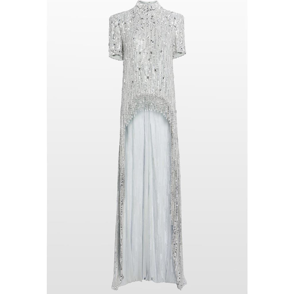 Jenny Packham Zea Sequin-embellished Top In Gray