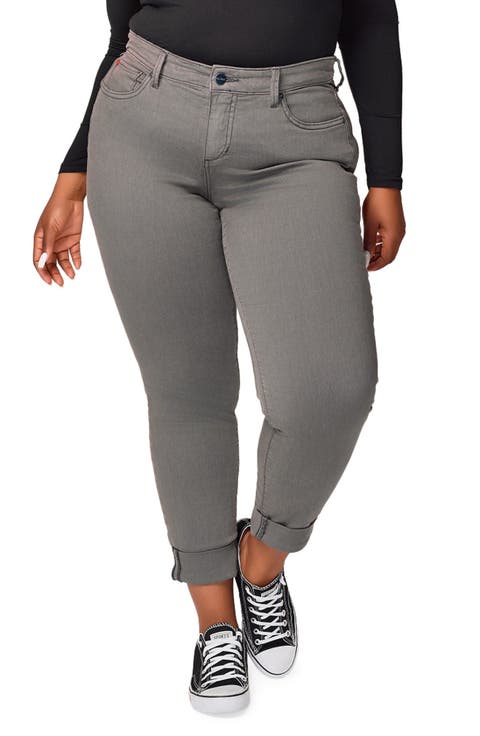 High Waist Ankle Boyfriend Jeans (Andy) (Plus)