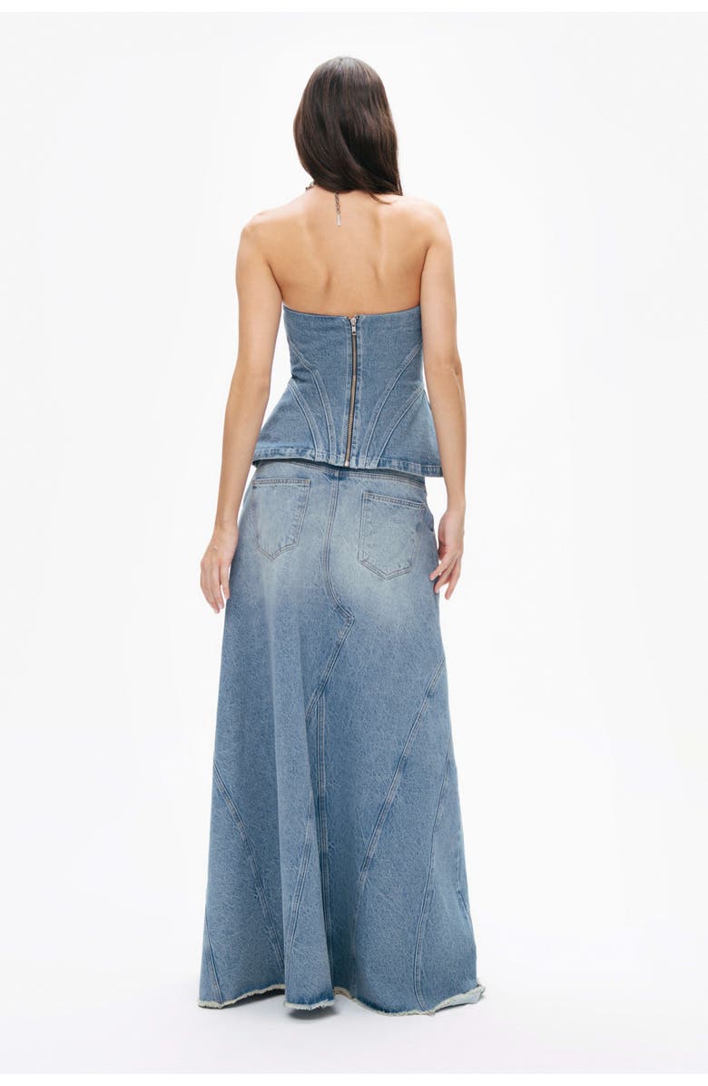 Nocturne Sweetheart Neckline Denim Blouse, Alternate, color, 