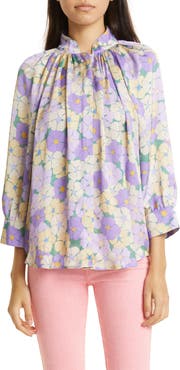 Smythe Floral Gathered Blouse