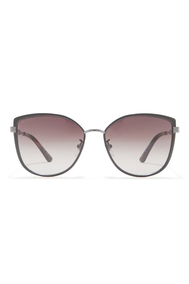 57mm Modified Square Sunglasses, Main, color, BROWN
