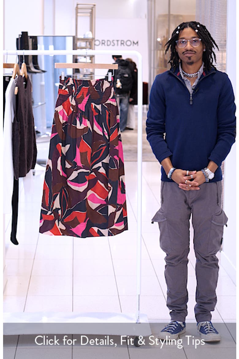 Alessa Smock Waist Cotton Midi Skirt video