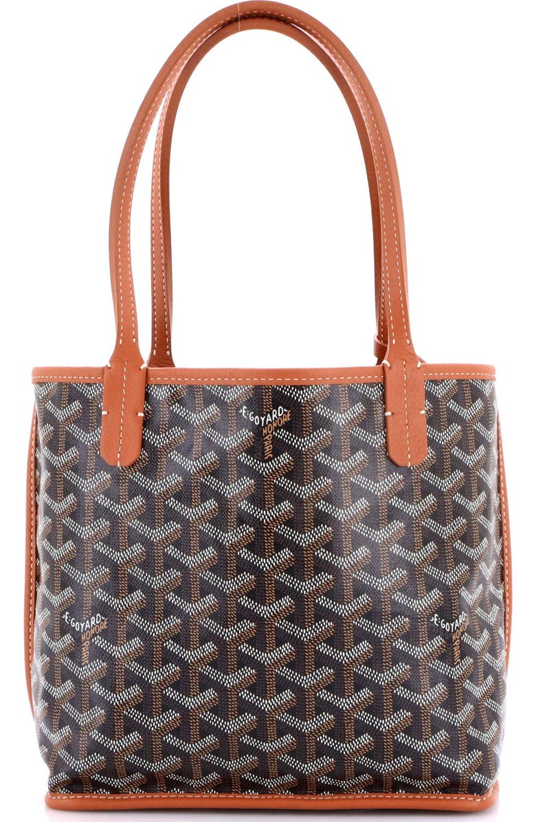 Pre-Owned Goyard Anjou Reversible Tote Coated Canvas Mini, Main, color, Brown