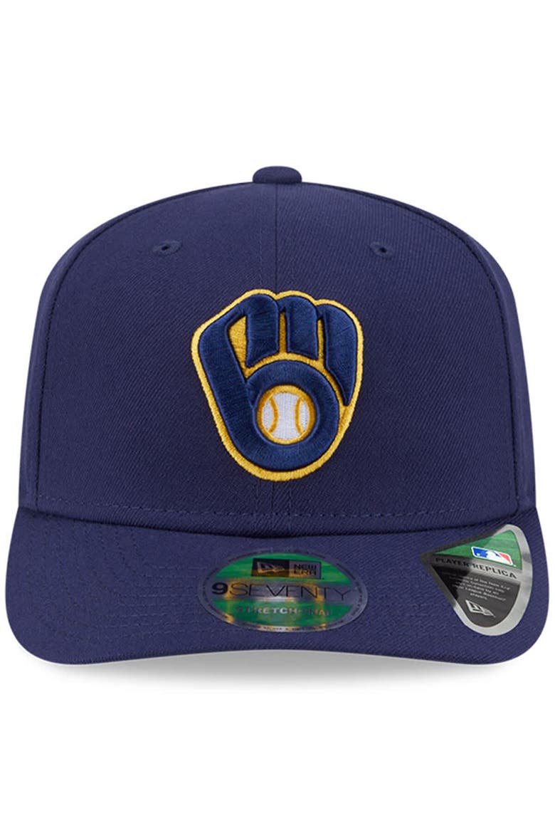 Men's New Era  Navy Milwaukee Brewers Player Replica 9SEVENTY Adjustable Hat, Alternate, color, Navy