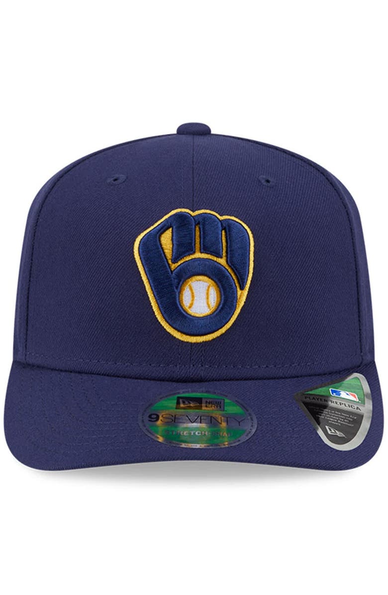 New Era Men's New Era Navy Milwaukee Brewers Player Replica 9SEVENTY Adjustable Hat, Alternate, color, Navy