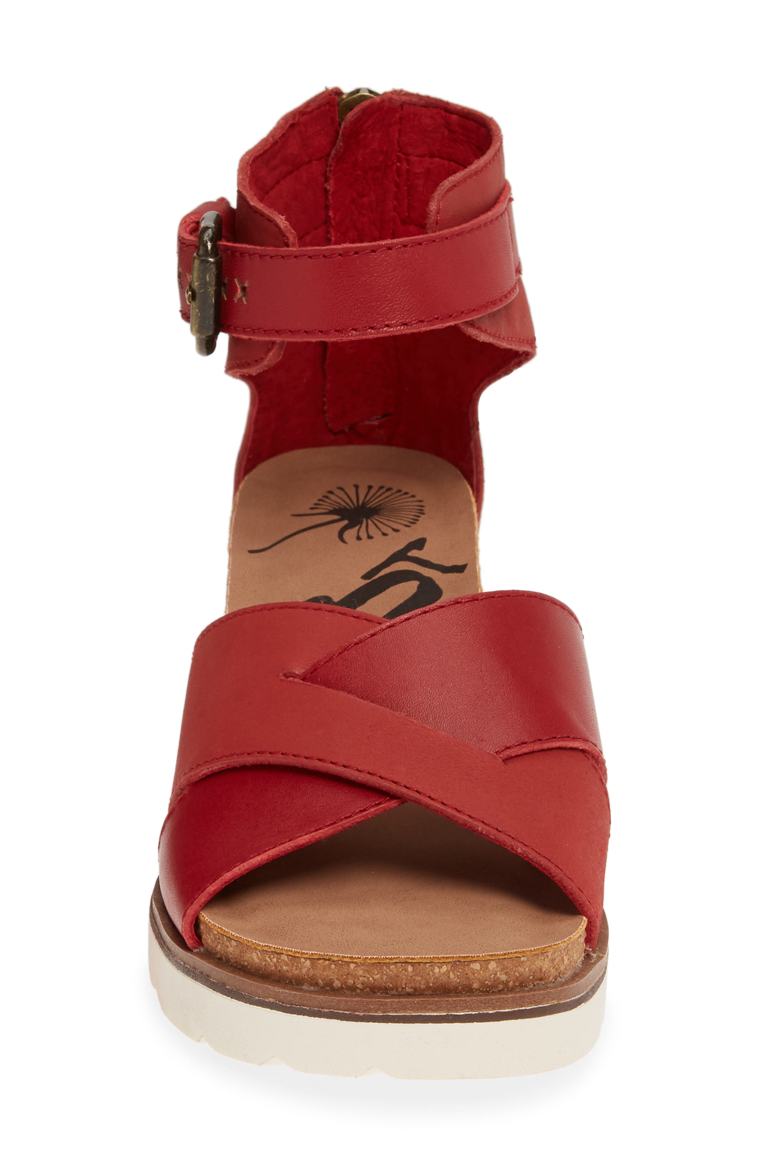 Teamwork Ankle Strap Sandal, Alternate, color, APPLE LEATHER
