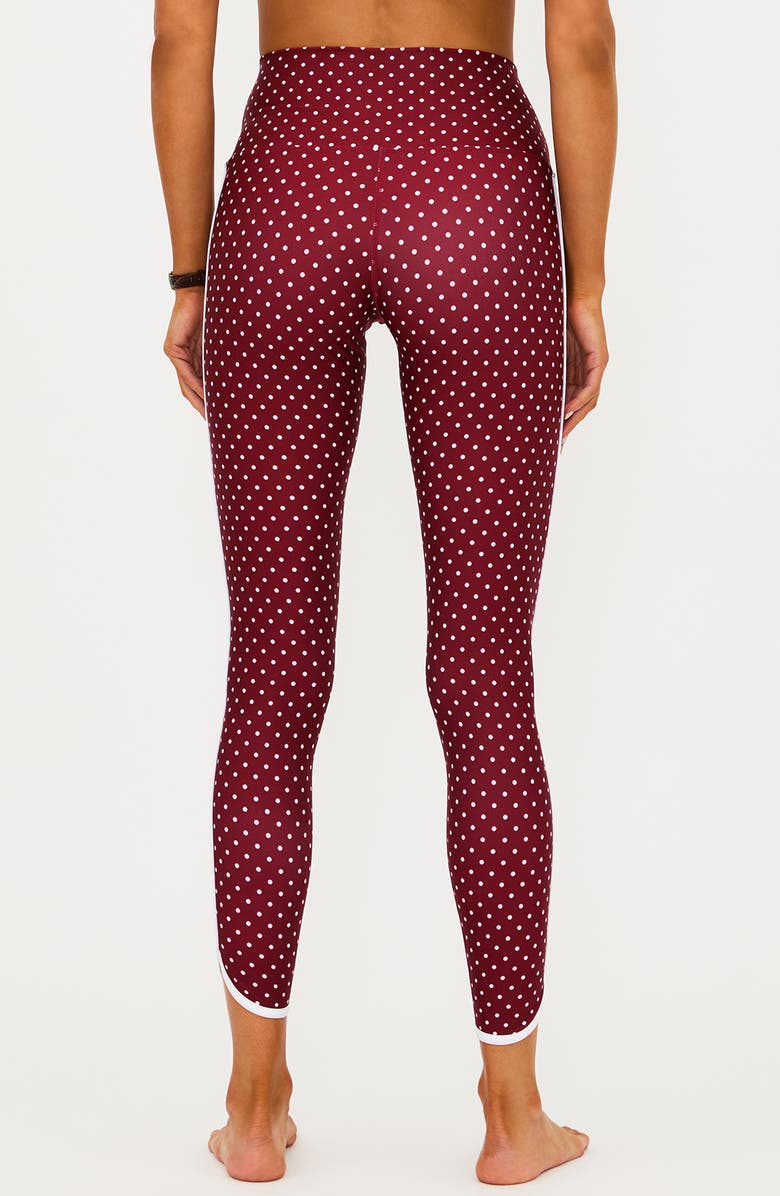 Beach Riot Rella Side Stripe Ankle Leggings, Alternate, color, Crimson Dot