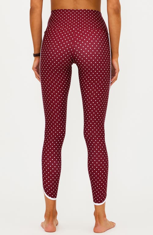 Beach Riot Rella Side Stripe Ankle Leggings In Burgundy