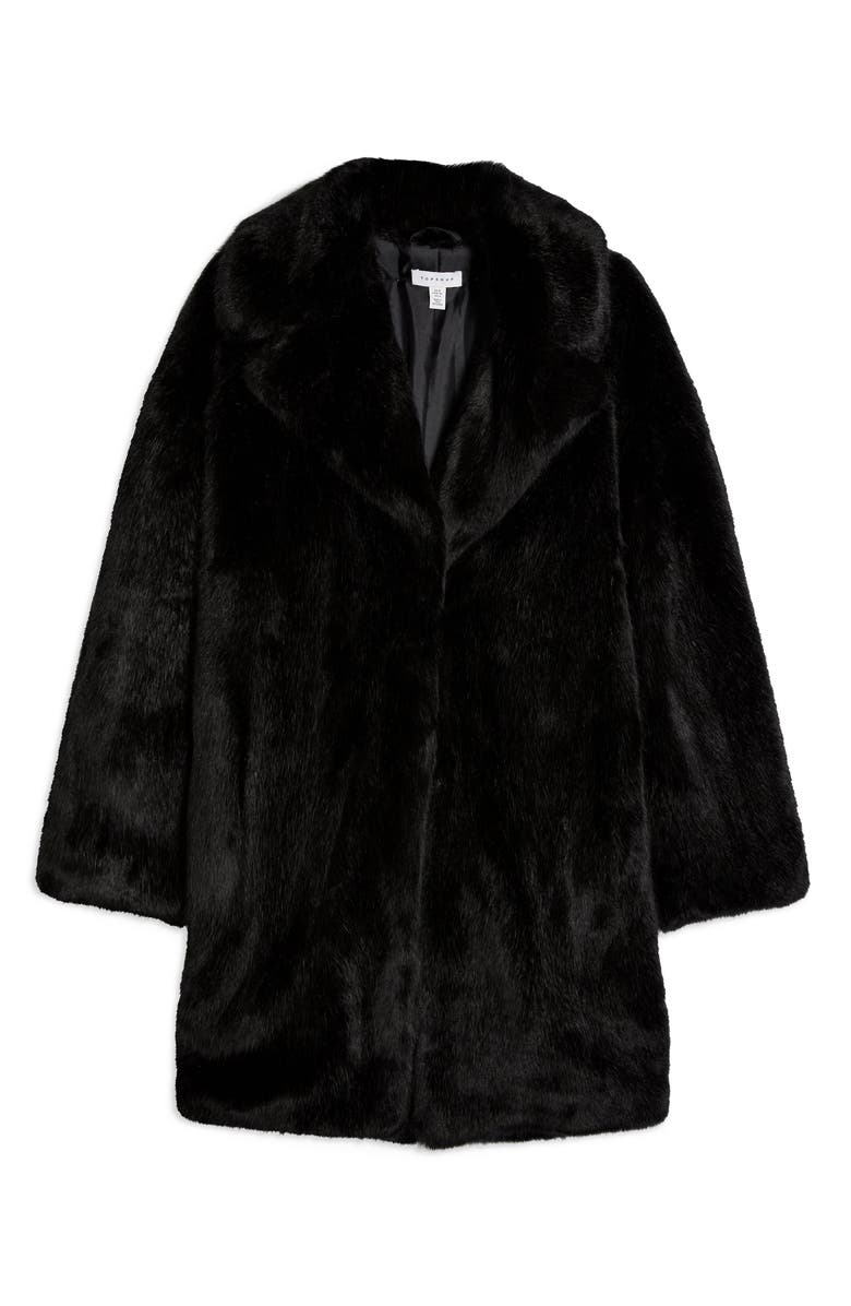 Topshop Eclipse Luxe Faux Fur Coat, Alternate, color, 