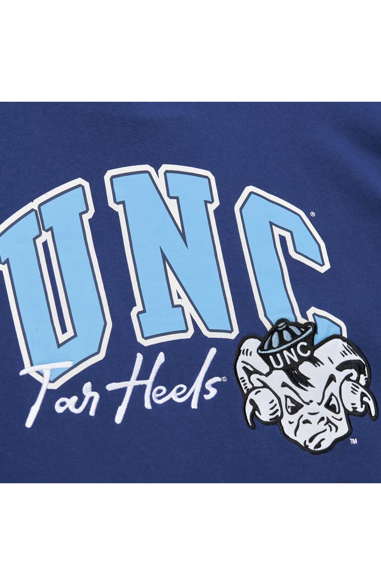 Mitchell & Ness Men's Mitchell & Ness Navy North Carolina Tar Heels Arched Fleece Pullover Hoodie, Alternate, color, 