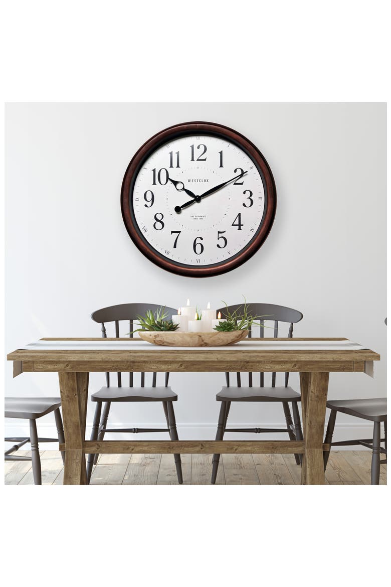 20-Inch Woodgrain Wall Clock, Alternate, color, BROWN