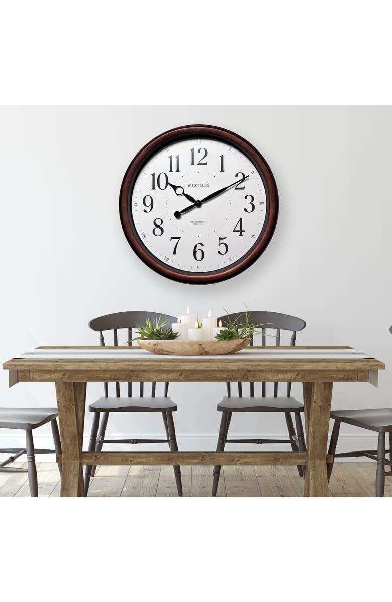 Westclox 20-Inch Woodgrain Wall Clock, Alternate, color, Brown
