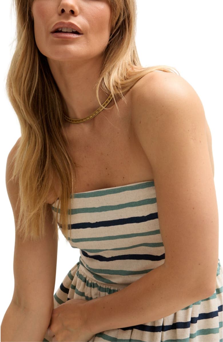 LILY AND LIONEL Regatta Sleeveless Bardot Neck Midi Dress, Alternate, color, Beige