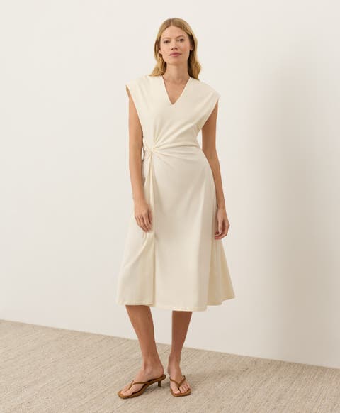 Fit & Flare V-Neck Twist Dress Made with Organic Cotton