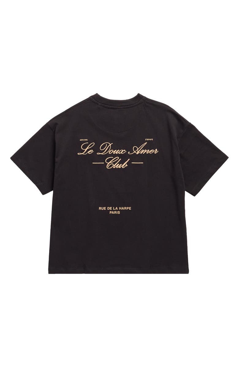 DENIM AND FLOWER Kids' Embroidered Paris Cotton Graphic T-Shirt, Alternate, color, Black