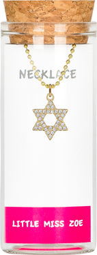 Little Miss Zoe Star Of David Charm Necklace in Gift Bottle
