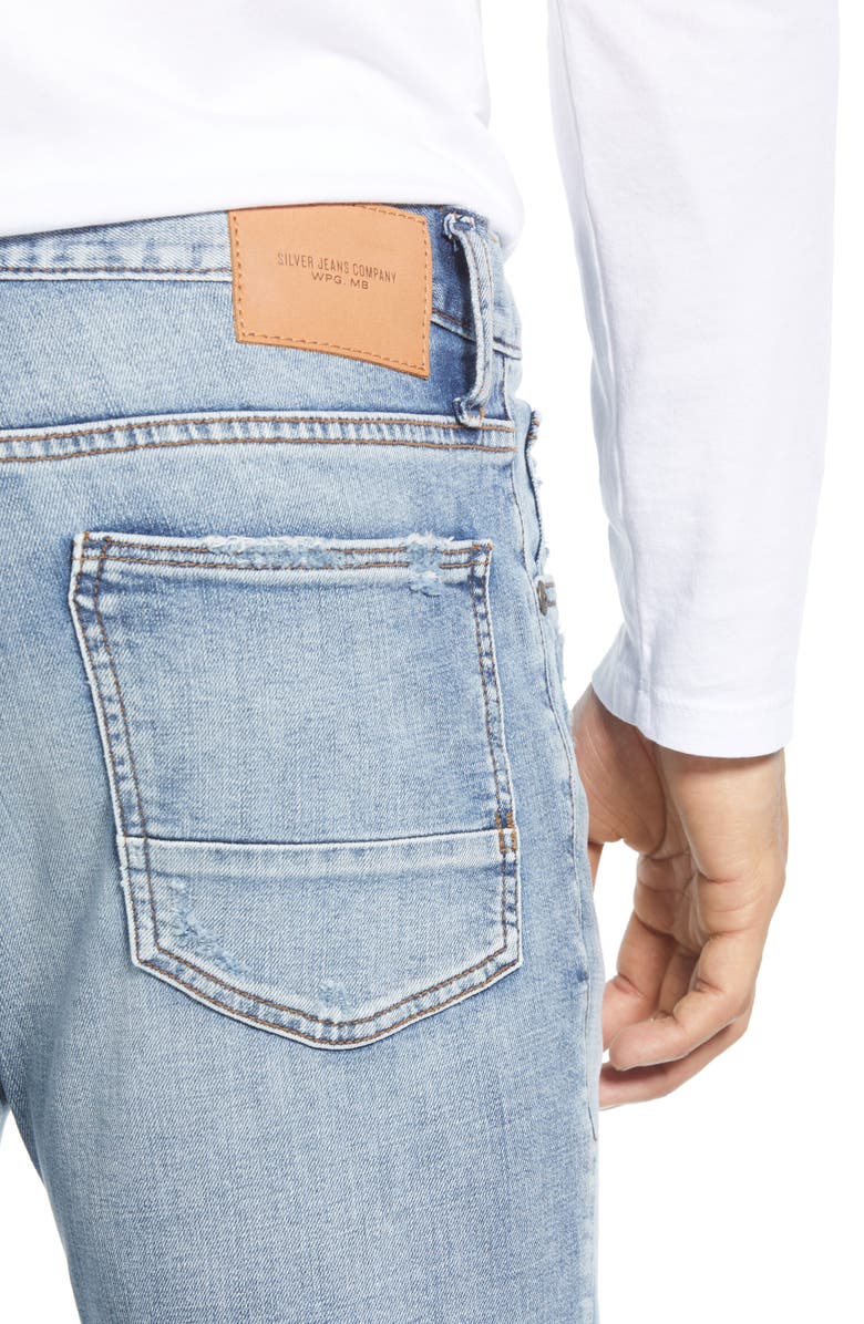 Silver Jeans Co. Kenaston Ripped Slim Fit Jeans, Alternate, color,