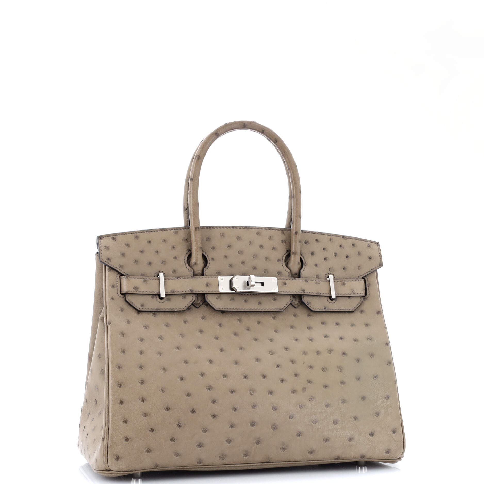 Pre-Owned Hermes Birkin Handbag Brown Ostrich with Palladium Hardware 30, Alternate, color, 