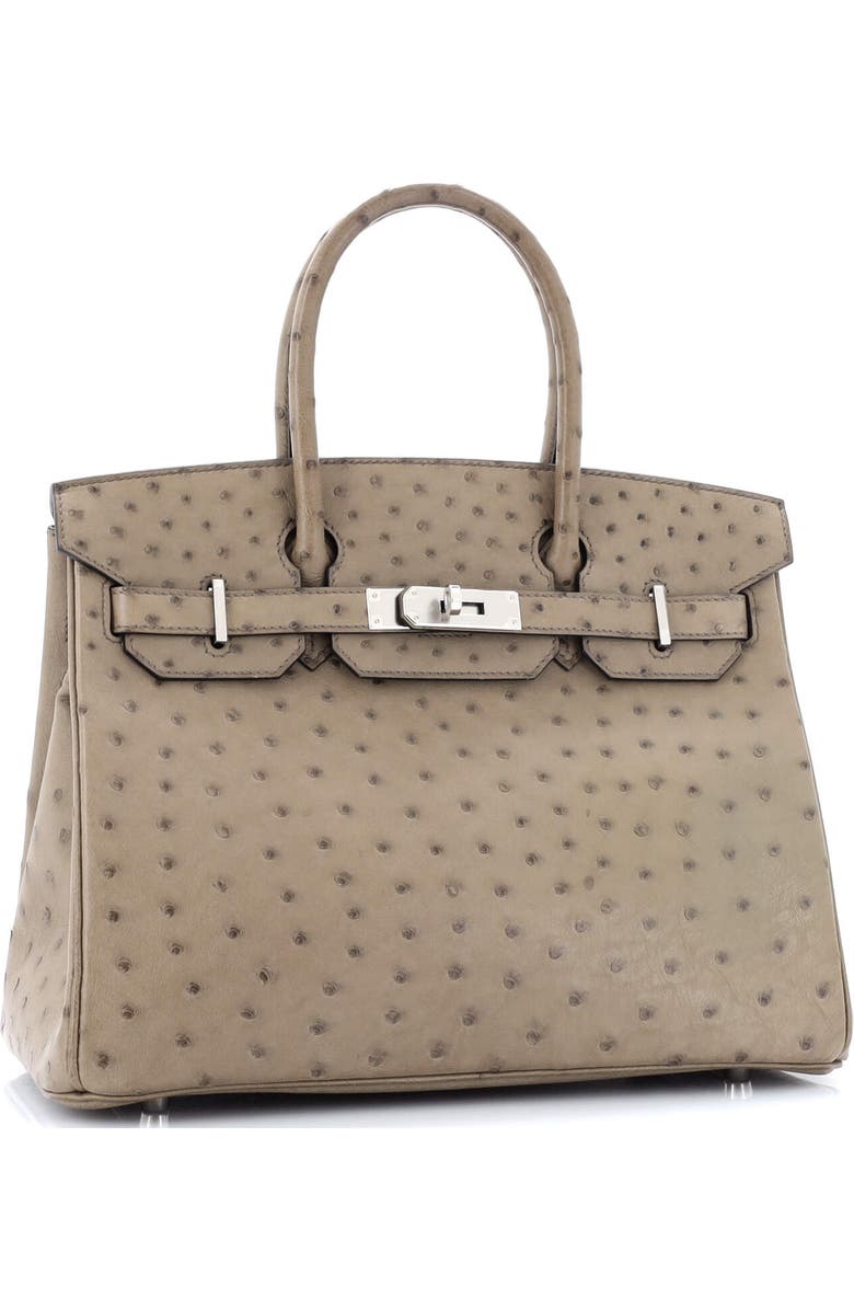 Pre-Owned Hermes Birkin Handbag Brown Ostrich with Palladium Hardware 30, Alternate, color,