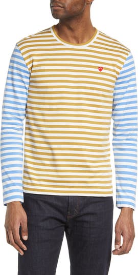 Play Comme Des Garcons Striped Heart Tee Long outlet Sleeve T-shirt Boys size XL