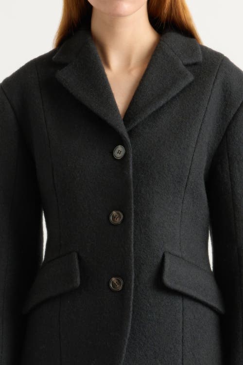 Modern Citizen Marina Wool-blend Sculpted Blazer In Black