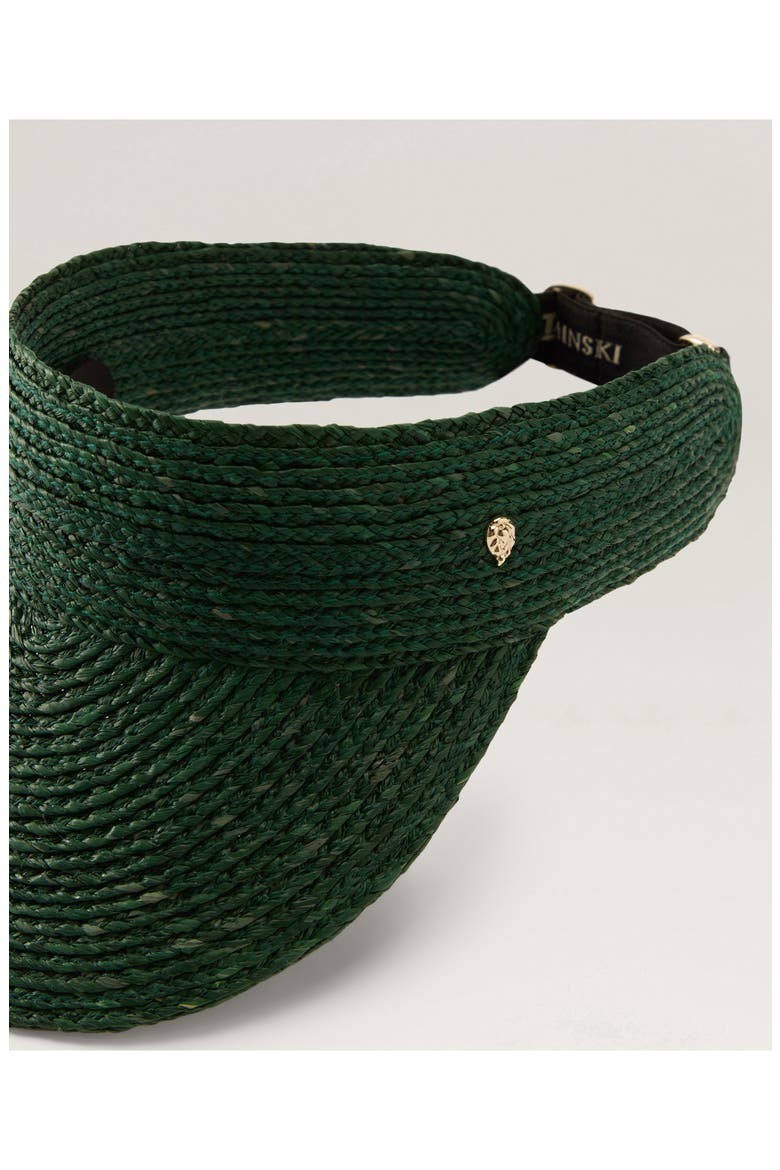 Kenna Raffia Visor, Alternate, color, EMERALD