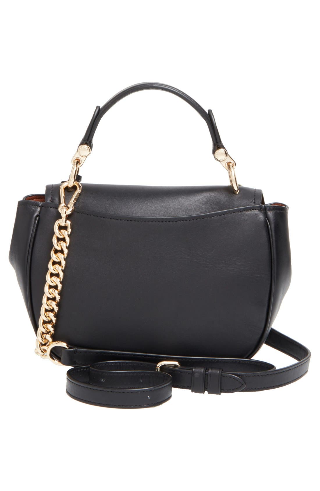 Small Nomad Leather Shoulder Bag, Alternate, color, BLACK/ GOLD