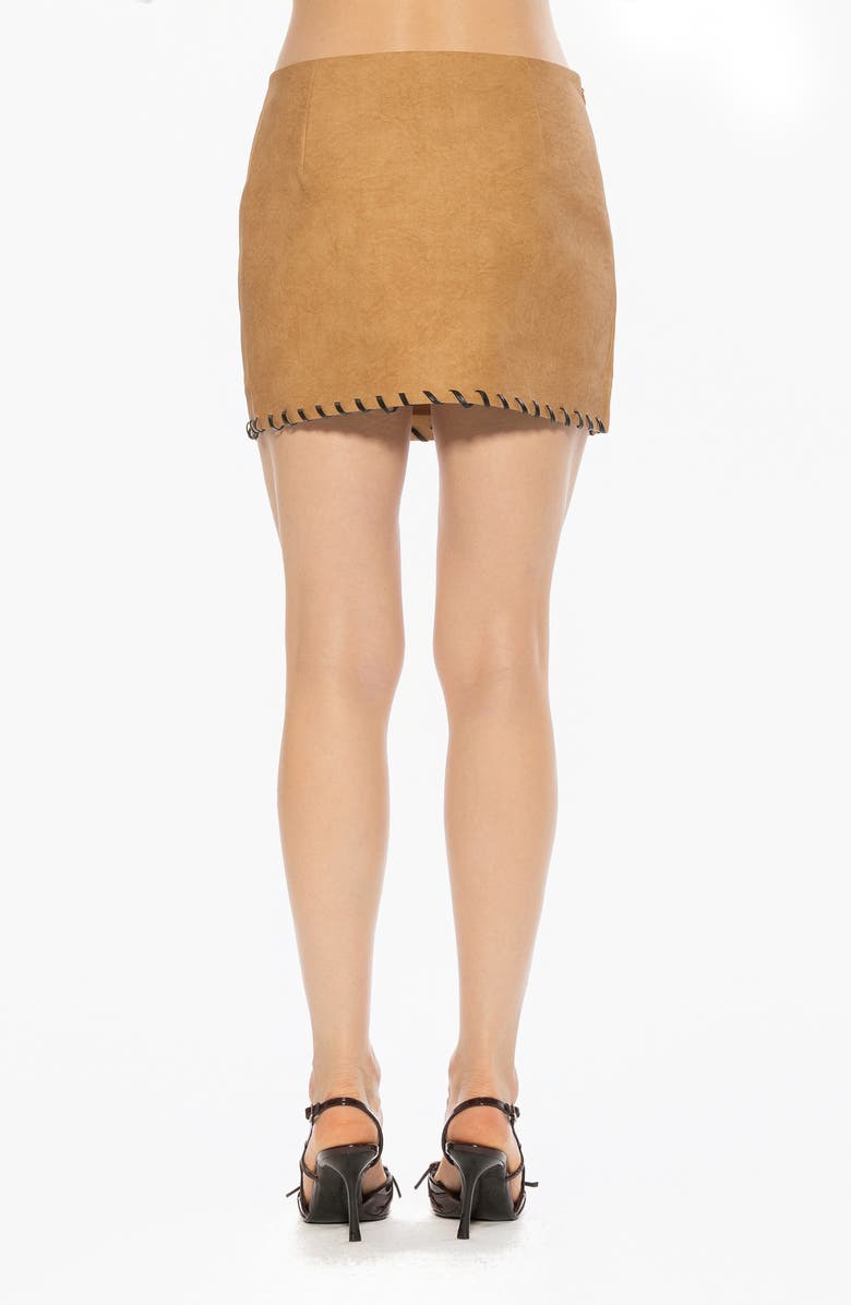 Alexia Admor Zaire Whipstitch Miniskirt, Alternate, color, Camel