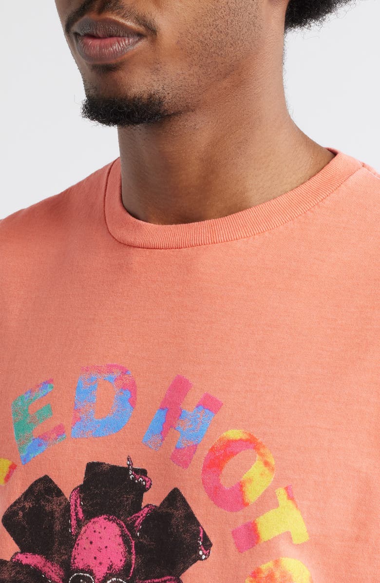 Merch Traffic Red Hot Chili Peppers Cotton Graphic T-Shirt, Alternate, color, Orange Pigment Dye