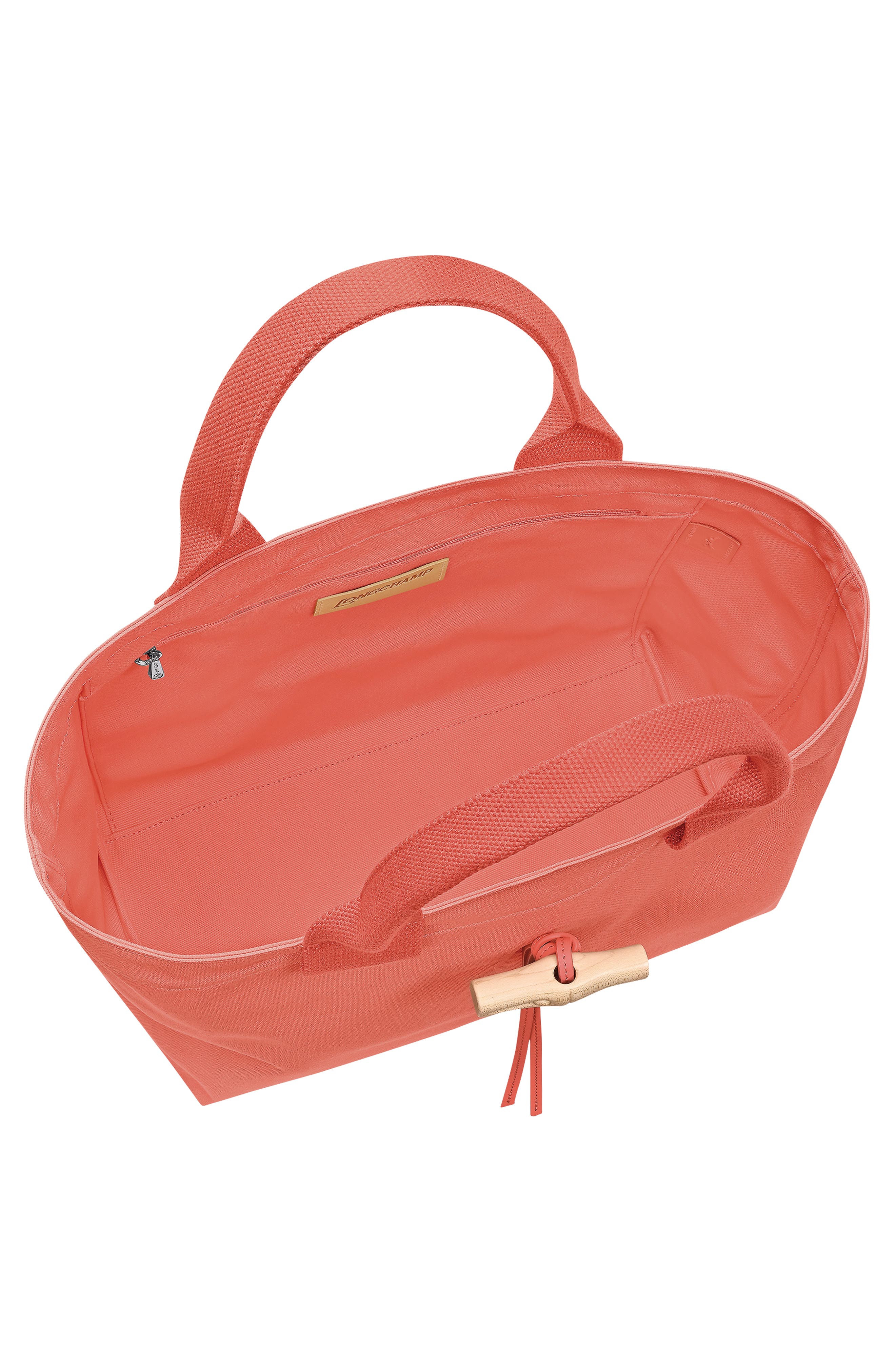 Longchamp Large Le Roseau Toile Cotton Canvas Tote, Alternate, color, Sunset