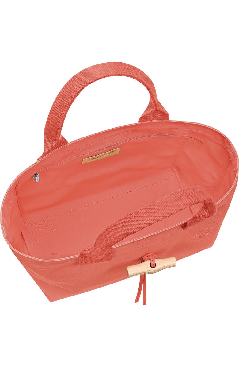 Longchamp Large Le Roseau Toile Cotton Canvas Tote, Alternate, color, Sunset