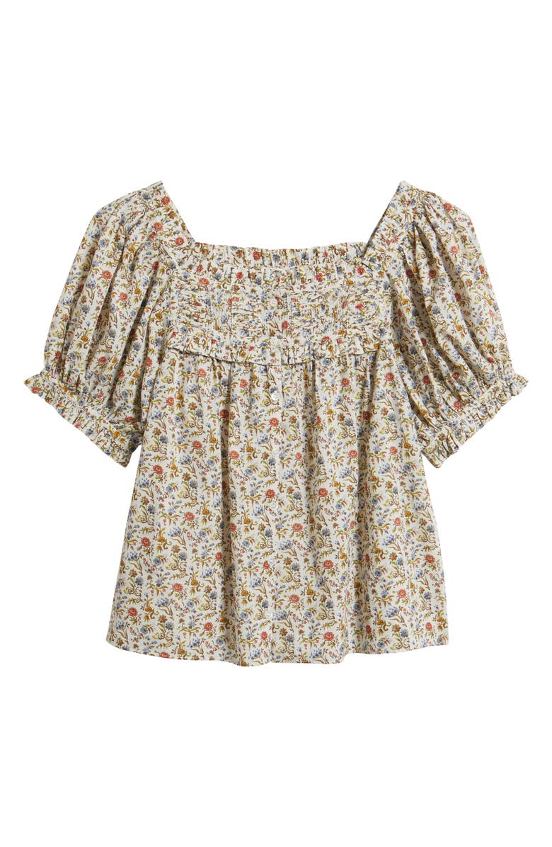 DÔEN Farley Floral Peasant Top, Alternate, color, Jardin Du Chateau